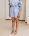 BASERANGE elastic waist striped shorts BAS-SHOLE-PO-SU25-TW MATRIX STRIPE